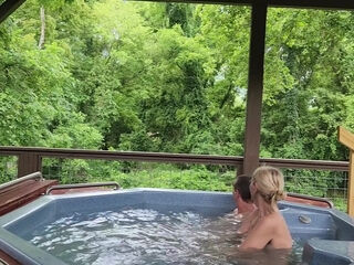 Blonde Milf Wife Relaxing In The Hotub Great Blow Job And Hot Tub Sex