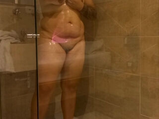 Big Stepmom Masturbates In The Shower