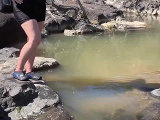 Real Life Risky naked Beach Public Hike, Sun, have fun & penetrate. Giant pop-shot